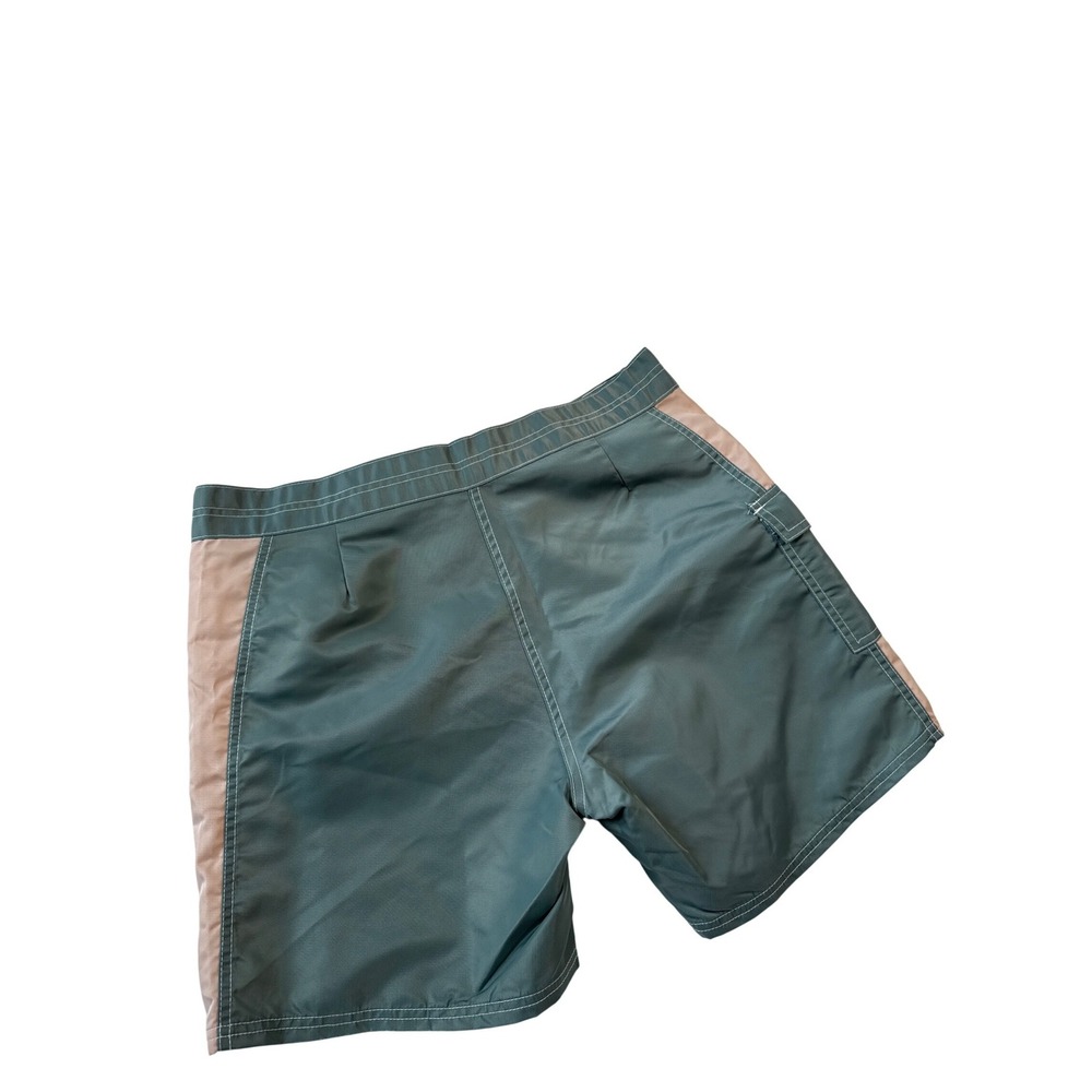 Katin Heritage Collection Board Shorts Mens size 34Green Tan Nylon Swim Trunks - Picture 2 of 9